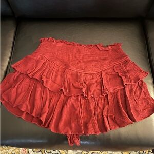 Mustard seed garnet ruffle skort